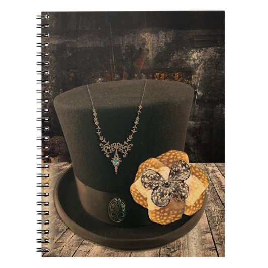 Steampunk Top Hat Hardcover-Notebook Notizblock (Vorderseite)