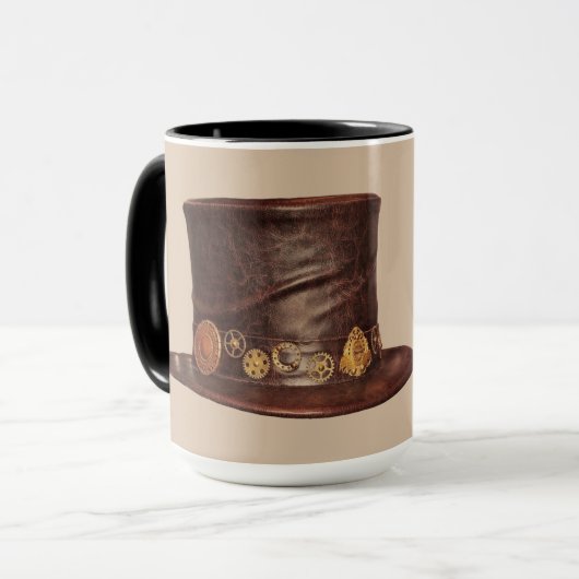 STEAMPUNK TOP HAT KAFFEE MUGS TASSE (Vorderseite Links)