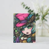 Steampunk Top Hat Potion Fairy Fantasy Art Girl Postkarte (Stehend Vorderseite)