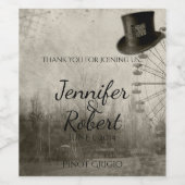 Steampunk-Top-Hut-Hochzeitweinetikett Weinetikett (Einzelnes Label)