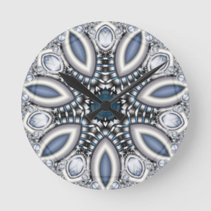 Steampunk Topaz Kaleidoskop Runde Wanduhr