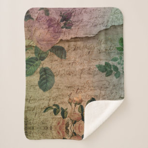 Steampunk Torn Rose   Vintage Not leidende Ephemer Sherpadecke