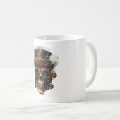Steampunk-Totenkopfmotor Kaffeetasse (VorderseiteRechts)