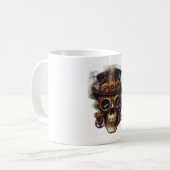 Steampunk-Totenkopfmotor Kaffeetasse (Vorderseite Links)