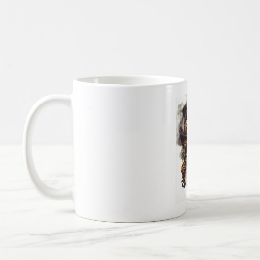 Steampunk-Totenkopfmotor Kaffeetasse (Links)