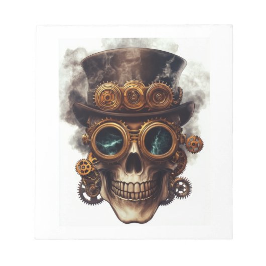 Steampunk-Totenkopfmotor Notizblock (Vorderseite)
