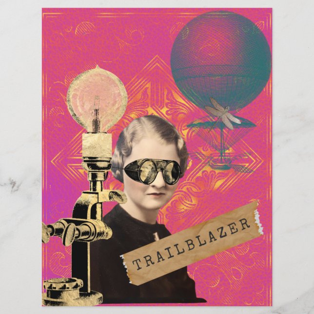 Steampunk Trailblazer Pop Art Scrapbook Paper (Vorderseite)