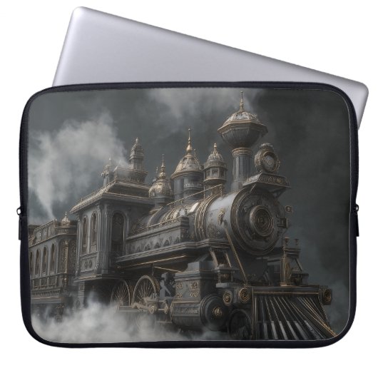 Steampunk Train Laptopschutzhülle (Vorderseite)