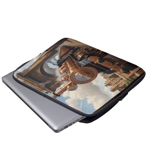 Steampunk Train Verlassend London Laptopschutzhülle (Vorne Knopf)
