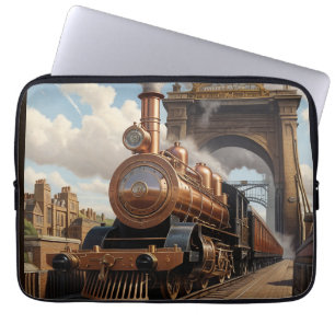 Steampunk Train Verlassend London Laptopschutzhülle