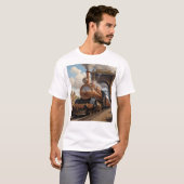 Steampunk Train Verlassend London T-Shirt (Vorne ganz)