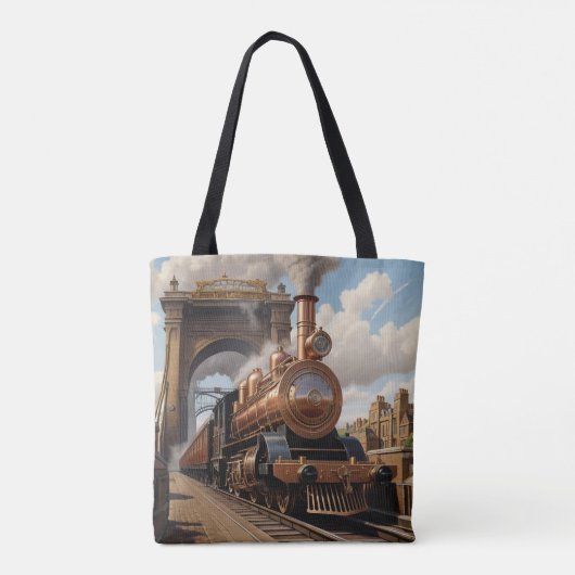 Steampunk Train Verlassend London Tasche (Rückseite)