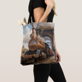 Steampunk Train Verlassend London Tasche (Von Nahem)