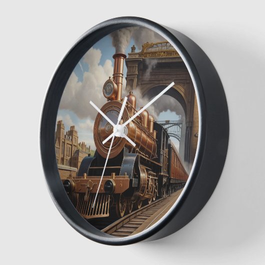 Steampunk Train Verlassend London Uhr (Winkel)