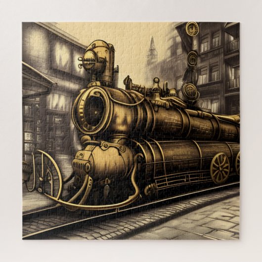 Steampunk Trans-Sibirischer Eisenbahnzug Puzzle (Vertikal)