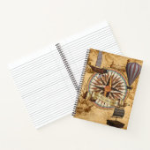 Steampunk Travel Antique Karte Kompass Adventure Notizblock (Innenseite)