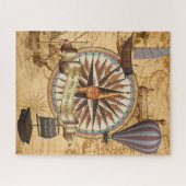 Steampunk Travel Antique Karte Kompass Adventure Puzzle (Horizontal)