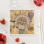 Steampunk Travel Antique Karte Kompass Adventure Serviette (Beispiel)