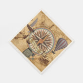Steampunk Travel Antique Karte Kompass Adventure Serviette (Ecke)