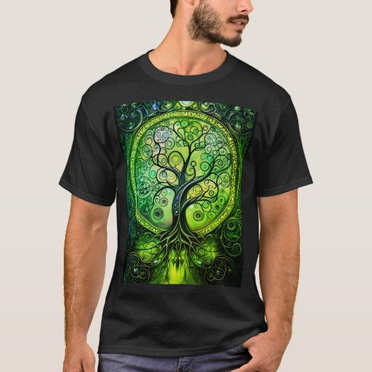 Steampunk Tree of Life Original Fantasy Art T-Shi T-Shirt (Vorderseite)