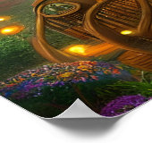 Steampunk Treehouse Observatory Poster (Ecke)