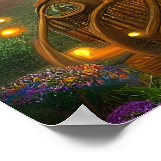 Steampunk Treehouse Observatory Poster (Ecke)