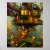 Steampunk Treehouse Observatory Poster (Vorne)