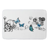 Steampunk Tribal Blue Butterfells Badematte (Vorderseite)