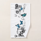 Steampunk Tribal Blue Butterfells Badhandtuch Set (Handtuch)