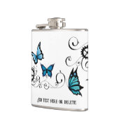 Steampunk Tribal Blue Butterfells Flachmann (Links)