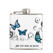 Steampunk Tribal Blue Butterfells Flachmann (Vorderseite)