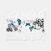 Steampunk Tribal Blue Butterfells Fleecedecke (Vorderseite (Horizontal))