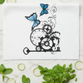 Steampunk Tribal Blue Butterfells Geschirrtuch (Gefaltet)