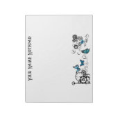 Steampunk Tribal Blue Butterfells Notizblock (Rotiert)