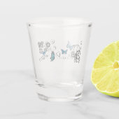 Steampunk Tribal Blue Butterfells Schnapsglas (Rückseite)