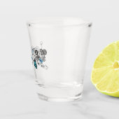 Steampunk Tribal Blue Butterfells Schnapsglas (Rechts)