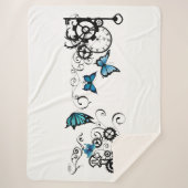 Steampunk Tribal Blue Butterfells Sherpadecke (Vorderseite)