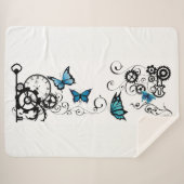 Steampunk Tribal Blue Butterfells Sherpadecke (Vorderseite (Horizontal))