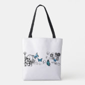 Steampunk Tribal Blue Butterfells Tasche (Rückseite)