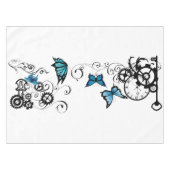 Steampunk Tribal Blue Butterfells Tischdecke (Vorderseite (Horizontal))