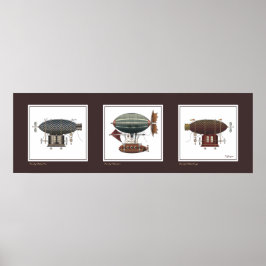 Steampunk-Trio von Fantasy Dirigibles Poster