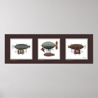 Steampunk-Trio von Fantasy Dirigibles Poster