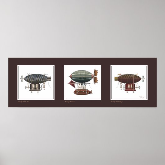 Steampunk-Trio von Fantasy Dirigibles Poster (Vorne)