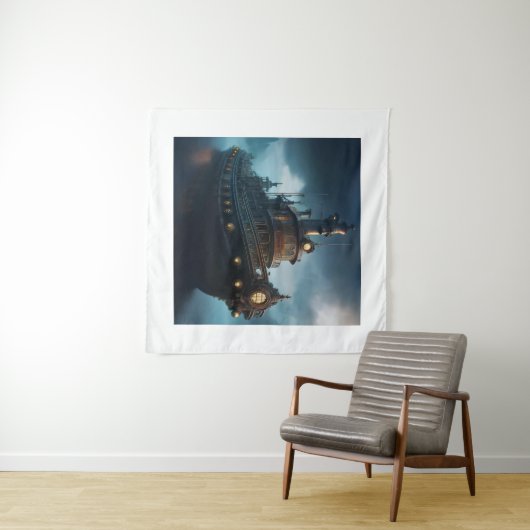 Steampunk Tug Boat Wandteppich (Beispiel (Horizontal))