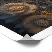 Steampunk-Tür mit Blumen Poster (Ecke)