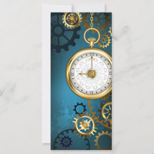 Steampunk Türkis Hintergrund mit Zahnrädern Karte