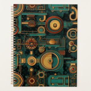 Steampunk Türkis Rot Gold Planer