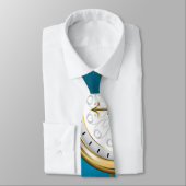 Steampunk turquoise Background with Gears Krawatte (Gebunden)