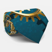 Steampunk turquoise Background with Gears Krawatte (Gerollt)