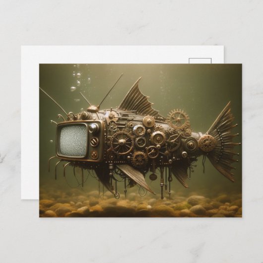 Steampunk TV Catfish Postkarte (Vorne/Hinten)
